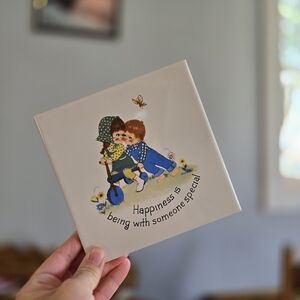 "Happiness is being with someone special" Tile Trivet Vintage Decor